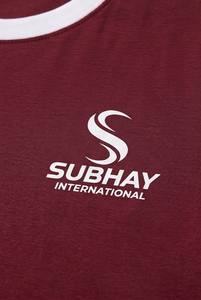 Custom Logo Men's Maroon Ringer T-<b>Shirt</b> | Premium 100% Cotton 180-220 GSM SUBHAY Summer <b>Shirts</b> - Product Image 3