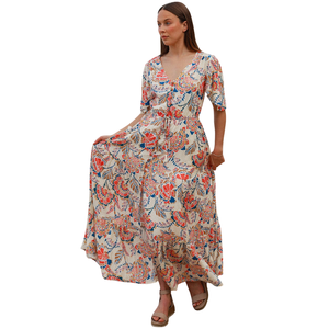 Vestido Maxi Floral para Mujer, Vestido Casual de Cintura Alta - Product Image 4