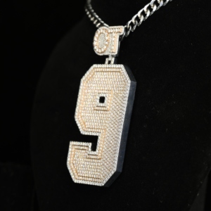 Colgante de letras personalizado con incrustaciones de moissanita y perlas de agua dulce, de plata de ley 925, para cadena cubana, joyería de rapero, colgante certificado - Product Image 2