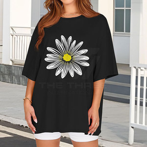 T-shirts amples et décontractés pour femmes, écologiques et propres, look professionnel, distribution en gros pour vêtements adultes, 100% coton - Product Image 2