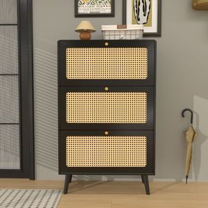Mobiletto Portascarpe Moderno e Semplice in Metallo e MDF, Organizzatore per Casa, Soggiorno, Ingresso, Magazzino - Product Image 3
