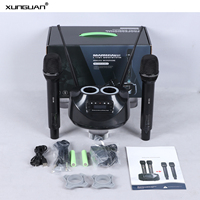 Microphone sans fil portable en métal rechargeable infrarouge UHF CD-06 (un émetteur pour deux micros) avec voyant de charge/Bluetooth pour conférences/spectacles