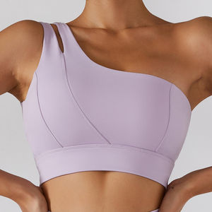 Fabricación OEM: Top deportivo sexy para mujer, sin espalda, de un solo hombro, para yoga y entrenamiento, transpirable, tallas grandes, ajustado. - Product Image 2