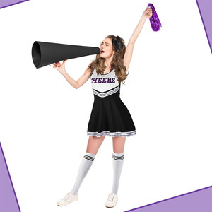 Disfraz de Animadora Flexible y Duradero de Spandex con Costuras Reforzadas y Diseños Impresos con Pedrería Termotransferible para Adultos - Product Image 6