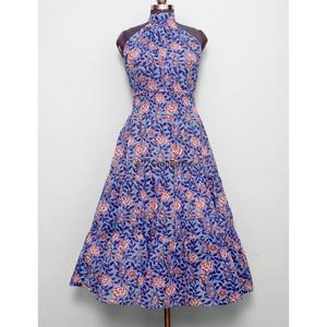 Robe longue bohème florale en coton pur de qualité supérieure, à bretelles et épaules dénudées, pour femme, élégante et décontractée, idéale pour les soirées. - Product Image 1