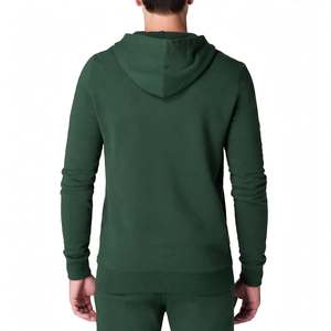 เสื้อฮู้ดผู้ชายสีเขียวแบบซิป ทรงหลวม พิมพ์ลายดิจิตอลตามสั่ง ผ้าฝ้ายฟลีซ 100% ระบายอากาศ กันลม เหมาะสำหรับออกกำลังกายและกิจกรรมกลางแจ้ง - Product Image 2