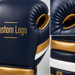 Nouveauté 2026 : Équipement de combat sur mesure, durable, produit tendance, gants de boxe à lacets bleu marine et doré - Product Image 6