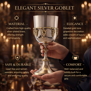 ชุดถ้วยทองเหลืองโบราณสลักลาย ถ้วยโกเบลต์ตกแต่งสไตล์วินเทจ สวยงามสง่างาม |   ชุดของขวัญตกแต่งโต๊ะ คอลเลคชั่นงานฝีมือโลหะพรีเมียม - Product Image 6