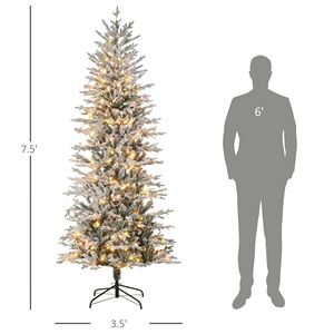 Albero di Natale Artificiale Preilluminato Alto 2,3 m con 850 Rami Innevati, 350 Luci Giallo Caldo e Trasparenti, Decorazione Natalizia Automatica - Product Image 6