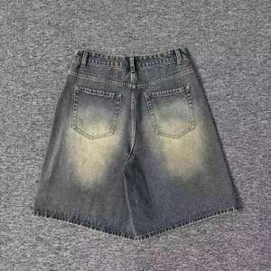 Shorts en jean décontractés pour hommes, coupe droite, taille haute, écoresponsables, 100 % coton, fermeture élastique à la taille, nouvelle collection été, vente en gros - Product Image 6