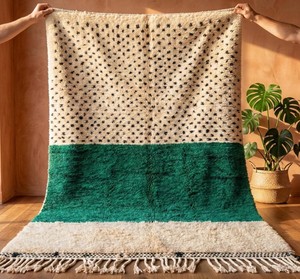 Alfombra de Lana Beni Ourain Marroquí Anudada a Mano – Alfombra Boho Geométrica Bereber Hecha a Mano, Tamaño Personalizado, Venta al Por Mayor - Product Image 6