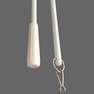 Vente en gros de bâtons de tirage de rideaux en fibre de verre de longueur personnalisée, avec mousqueton en acier inoxydable, robustes et antirouille, pour la coupe de rideaux. - Product Image 1