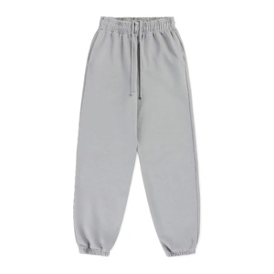 Pantalones Deportivos Casuales Delgados de Felpa con Cordón Ajustable, Color Sólido, 400GSM, Personalizables con Bordado - Product Image 1