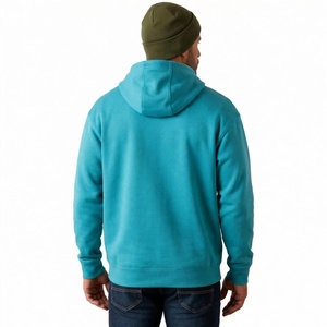 Custom <b>Men</b> <b>Plain</b> Oversized Fleece Teal Pullover <b>Hoodies</b> Heavyweight Cotton Kangaroo Pocket Hooded Sweatshirt Blank Winter Hoodie - Product Image 2