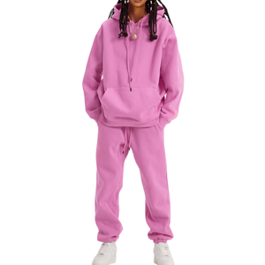 High Quality Men's Women's Casual Embroidered Pullover Sweatshirt Hoodie Pants <b>Set</b> Winter Breathable Fleece 100% Cotton - Product Image 3