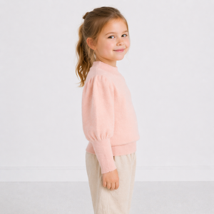 Pullover invernali per bambini in lana cashmere tinta unita maglione caldo pullover bambino lavorato a maglia lunga da ragazza - Product Image 3