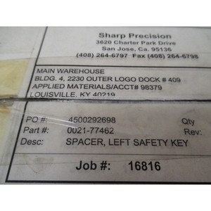 ใหม่ amat 0021-77462 spacer คีย์ความปลอดภัยด้านซ้ายอุปกรณ์เซมิคอนดักเตอร์มรดกระดับโลกที่ - Product Image 1