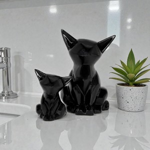 Adorno de Cerámica Negra Brillante con Forma de Gato, Escultura Decorativa de Animales para Tienda de Regalos, Decoración del Hogar, Accesorios para Estantes - Product Image 6