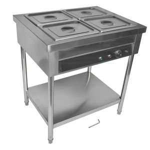 Scaldavivande Elettrico Professionale in Acciaio Inox a 4 Vasche per Catene di Fast Food e Catering a Buffet - Product Image 3