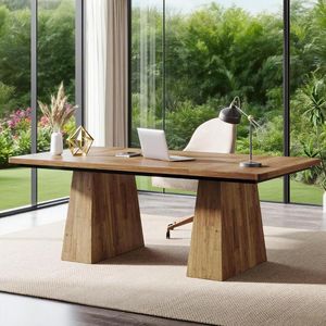 63-Inch Modern Simple Executive <b>Desk</b> <b>Large</b> Office Double Pedestal Computer Workstation Writing Table for Conference Use - Product Image 2