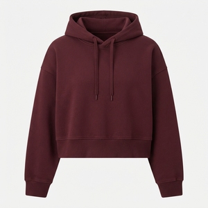 Sudaderas con Capucha Cortas de Algodón French Terry de Alto Gramaje, Lisas, de Corte Holgado y Cuadrado, Personalizadas al por Mayor, Fabricante OEM - Product Image 5