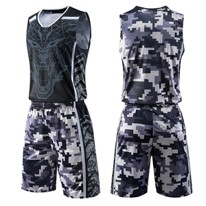 Men's Sleeveless Basketball Jersey Set Camouflage Print Moisture Wicking Athletic Wear V-Neck Tank <b>Top</b> Shorts All Seasons - Product Image 1