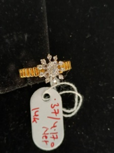 Anillo de Corona Floral de Oro de 14K de Lujo con Brillantes Piedras de Circonia Cúbica, Joyería Elegante para Bodas y Fiestas para Mujer - Product Image 4