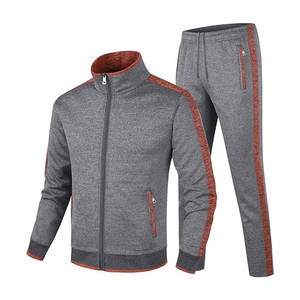 Ensemble de survêtement décontracté pour homme, veste et pantalon de sport à manches longues, fermeture éclair intégrale, pour la course à pied et le jogging, confortable - Product Image 4