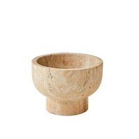 Bol élégant en marbre travertin poli fait main, en pierre naturelle véritable, écologique, pour la décoration de maison de luxe et les fêtes