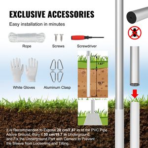 Kit Asta Portabandiera Sezionale in Lega di Alluminio Rinforzata da 20FT per Esterni con 3 Modalità di Visualizzazione per Bandiere 3x5 - Product Image 5