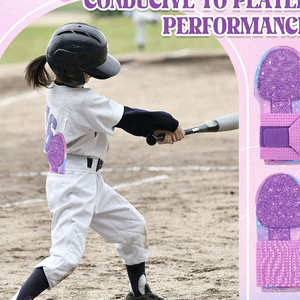 Guantes de Béisbol WARPRO INDUSTRY con Protección de Palma Morada Brillante, Duraderos, para Lanzar con la Mano Derecha, Correa Ajustable, Dedos Descubiertos, Tejido de Punto - Product Image 3