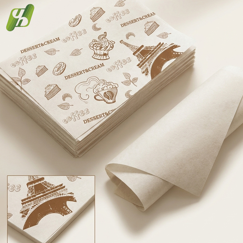 Wholesale Custom Logo Food Wrapping Paper for Burger Sandwich Bakery Cafe and Restaurant Packaging