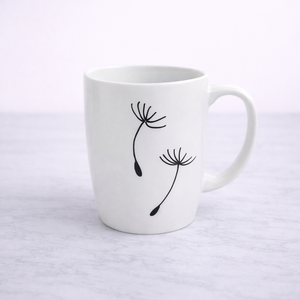 แก้วกาแฟเซรามิคลายดอกแดนดิไลออนแบบมินิมอล ผิวเรียบเงางาม ทนทาน จับถนัดมือ เหมาะสำหรับชา กาแฟ ของขวัญสำหรับใช้ในบ้าน - Product Image 1