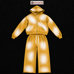 Ensemble de survêtement personnalisé pour homme, doré délavé, avec sweat à capuche zippé et pantalon de jogging, vente en gros, tenue décontractée streetwear et sportswear - Product Image 5