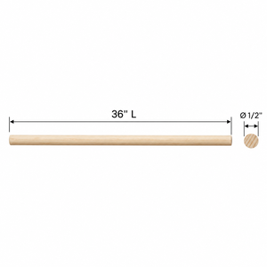 Tiges rondes en bois dur poli 1/8x6 po, bâtonnets en bois naturel pour la fabrication de meubles, l'artisanat, durables et personnalisables - Product Image 2