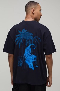 Camiseta holgada de corte cuadrado para hombre, con hombros caídos, de algodón grueso, estilo urbano, informal, para verano, uso diario. - Product Image 4