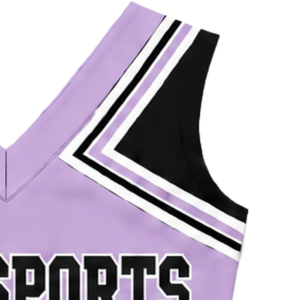Haut d'uniforme de cheerleading lavande sans manches à col en V pour femmes et filles, idéal pour la danse, l'entraînement et la compétition - Product Image 3