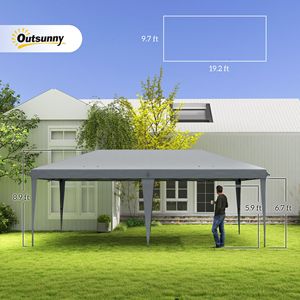 "Quick Setup####Durable####20x10 Gray Pop up <b>Canopy</b> <b>Tent</b> for Outdoor Events and BBQs" - Product Image 3