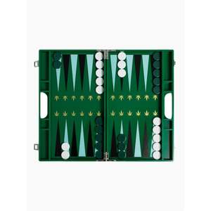 Ensemble de Backgammon en Cuir Grainé Fait Main de Qualité Supérieure, Pièces Exquises Style Marbre et Dés de Précision - Décoration de Table de Luxe pour la Maison - Product Image 2