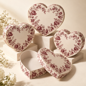 Custom Cream Bouquet Heart Shaped <b>Box</b> for Beauty <b>Favor</b> Set Packaging - Product Image 6