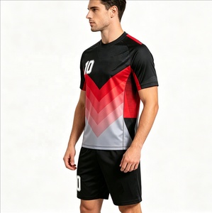 Ensemble de maillot de handball pour hommes, séchage rapide, 100% polyester, imprimé par transfert thermique, respirant, tenue d'équipe, manches courtes, shorts - Product Image 2