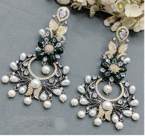 Pendientes de Gota de Moissanita con Flores Victorianas, Modernos y Elegantes, Clásicos para Fiestas, para Mujer - Product Image 1