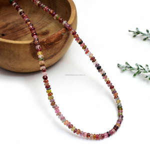 Multi Spinal Rondelle Shape Gemstone Beads16 Inches Strand Natural Smooth Multi Spinal Beads Use for <b>Bracelet</b> Jewelry Making - Product Image 3