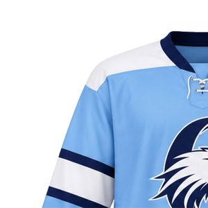 <b>Light</b> Blue White Sublimation Ice Hockey Jersey Long Sleeve Team Sports Shirt Outdoor Game Uniform Training Wear Hockey - Product Image 4