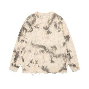 Customizable Tie-Dye Long Sleeve <b>Jumper</b> Anti-Wrinkle Casual <b>Pullover</b> for Winter Breathable Knit Sweater Front Logo - Product Image 1