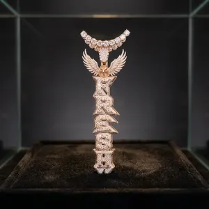 Pendentif en diamant de laboratoire en forme d'aigle du Texas, or massif, style hip-hop, bijou personnalisé unisexe pour elle - Product Image 2