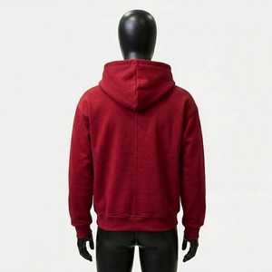 Sweat-shirt à capuche zippé rouge pour homme MEYBA SPORTS, coupe classique, coton French Terry, décontracté, streetwear d'automne - Product Image 5