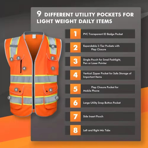 Chaleco de Seguridad Reflectante Personalizado para Exteriores, Unisex, Ropa de Trabajo, Chaqueta sin Mangas, Impermeable, Resistente al Agua, Alta Visibilidad - Product Image 4