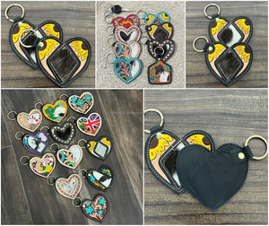 Porte-clés artisanal en cuir de vachette de qualité supérieure, avec motif floral, style western, porte-clés rustique, accessoires pour clés de voiture - Product Image 3