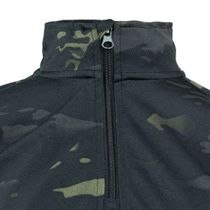 Top High Quality Quarter-zip <b>Long</b> Sleeve Hunting Base Layer Men's Custom Camouflage Spandex/Polyester 220g Rash Guard - Product Image 3